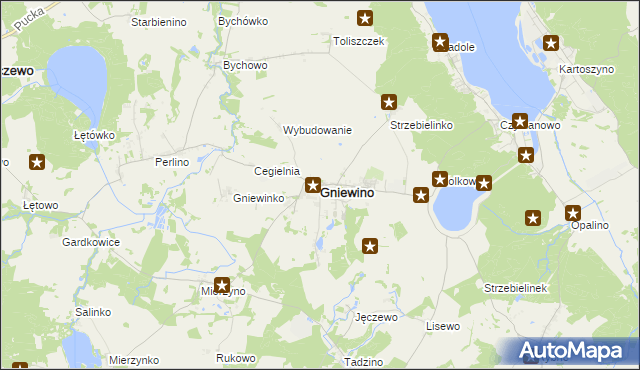 mapa Gniewino, Gniewino na mapie Targeo
