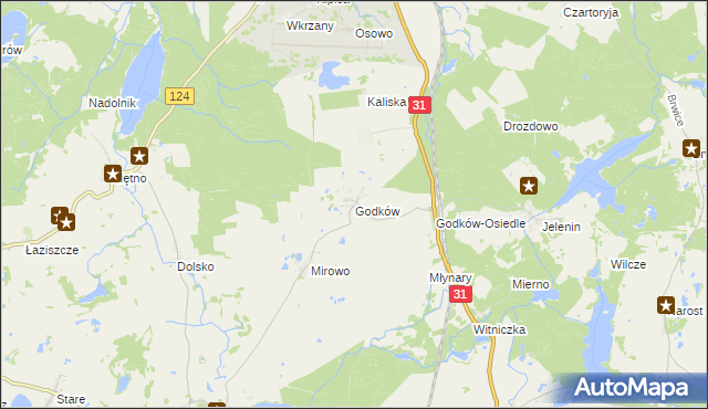 mapa Godków gmina Chojna, Godków gmina Chojna na mapie Targeo