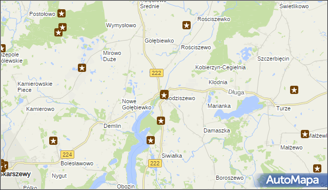 mapa Godziszewo gmina Skarszewy, Godziszewo gmina Skarszewy na mapie Targeo