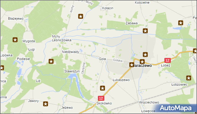 mapa Gola gmina Jaraczewo, Gola gmina Jaraczewo na mapie Targeo