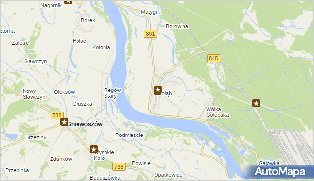 mapa Gołąb gmina Puławy, Gołąb gmina Puławy na mapie Targeo