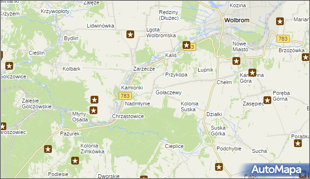 mapa Gołaczewy, Gołaczewy na mapie Targeo