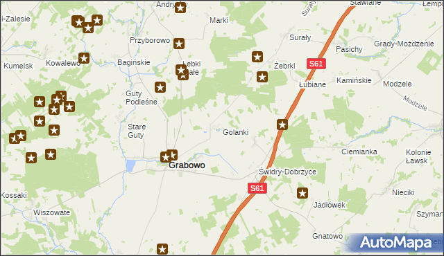 mapa Golanki, Golanki na mapie Targeo