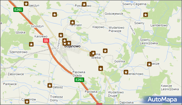 mapa Golina Wielka, Golina Wielka na mapie Targeo