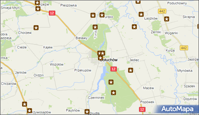 mapa Gołuchów powiat pleszewski, Gołuchów powiat pleszewski na mapie Targeo