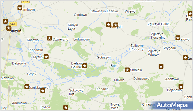 mapa Gołuszyn, Gołuszyn na mapie Targeo