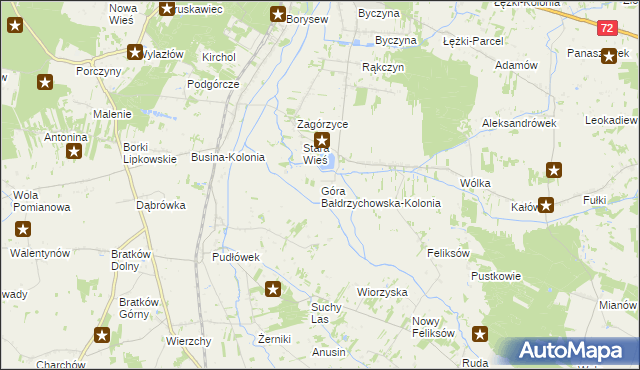 mapa Góra Bałdrzychowska-Kolonia, Góra Bałdrzychowska-Kolonia na mapie Targeo