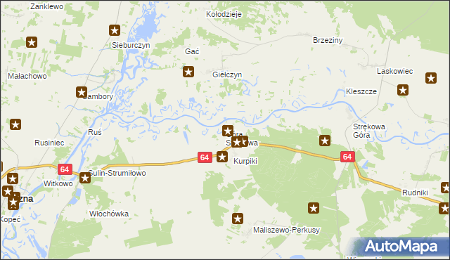 mapa Góra Strękowa, Góra Strękowa na mapie Targeo