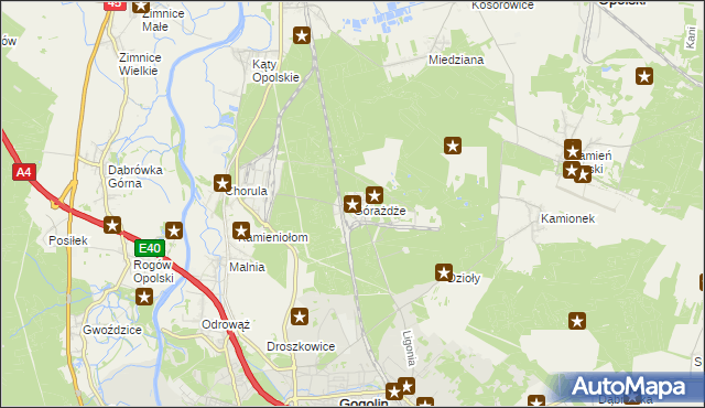 mapa Górażdże, Górażdże na mapie Targeo