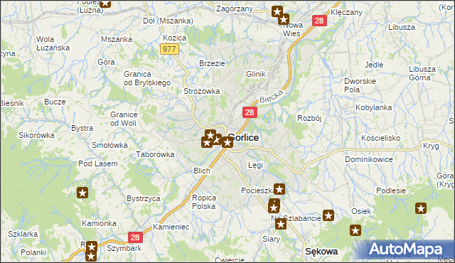 mapa Gorlic, Gorlice na mapie Targeo