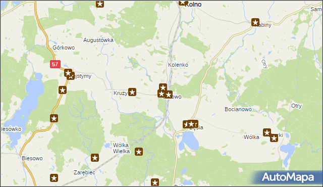 mapa Górowo gmina Kolno, Górowo gmina Kolno na mapie Targeo