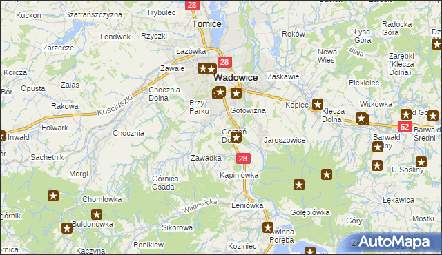 mapa Gorzeń Dolny, Gorzeń Dolny na mapie Targeo