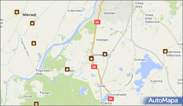 mapa Gościszewo, Gościszewo na mapie Targeo