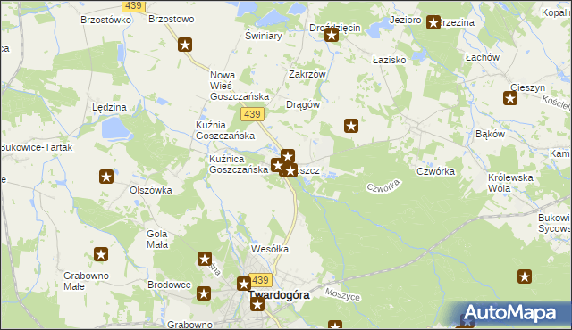 mapa Goszcz, Goszcz na mapie Targeo