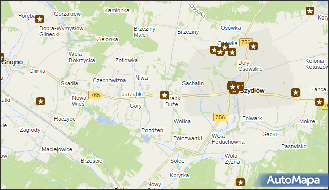 mapa Grabki Duże, Grabki Duże na mapie Targeo