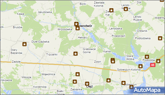 mapa Grabowce Górne, Grabowce Górne na mapie Targeo