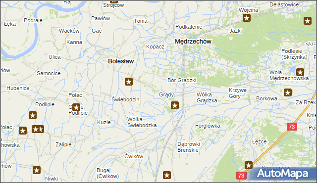 mapa Grądy gmina Mędrzechów, Grądy gmina Mędrzechów na mapie Targeo