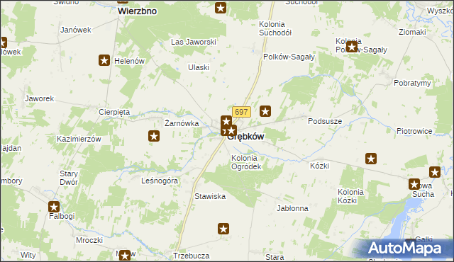 mapa Grębków, Grębków na mapie Targeo