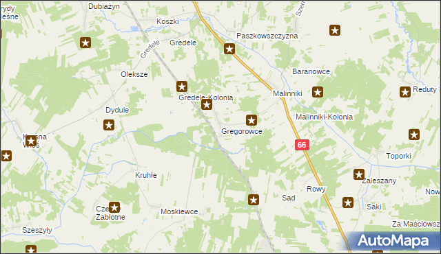 mapa Gregorowce, Gregorowce na mapie Targeo