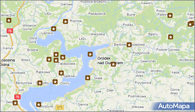 mapa Gródek nad Dunajcem, Gródek nad Dunajcem na mapie Targeo