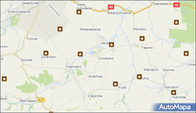 mapa Grodzisko gmina Pawłowiczki, Grodzisko gmina Pawłowiczki na mapie Targeo