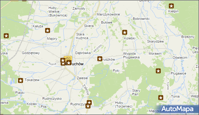 mapa Gruszków gmina Doruchów, Gruszków gmina Doruchów na mapie Targeo
