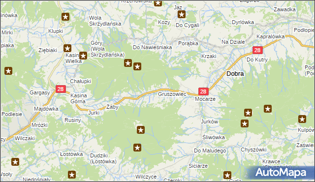 mapa Gruszowiec, Gruszowiec na mapie Targeo