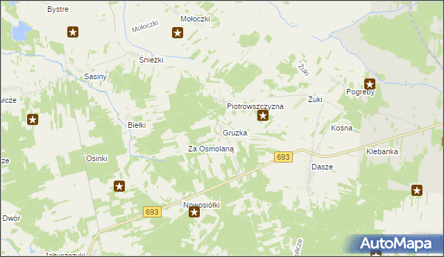 mapa Gruzka, Gruzka na mapie Targeo