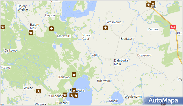 mapa Guja, Guja na mapie Targeo
