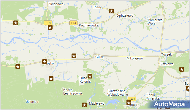 mapa Gulcz, Gulcz na mapie Targeo