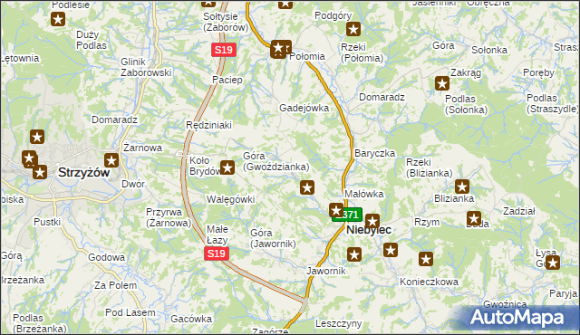 mapa Gwoździanka, Gwoździanka na mapie Targeo