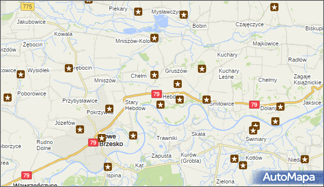 mapa Hebdów, Hebdów na mapie Targeo