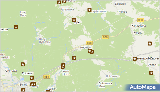 mapa Hedwiżyn, Hedwiżyn na mapie Targeo