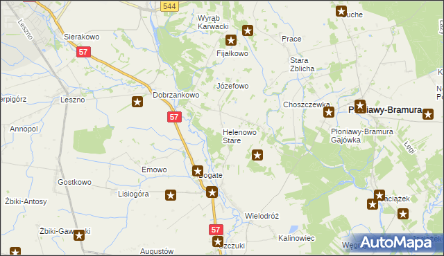 mapa Helenowo Stare, Helenowo Stare na mapie Targeo