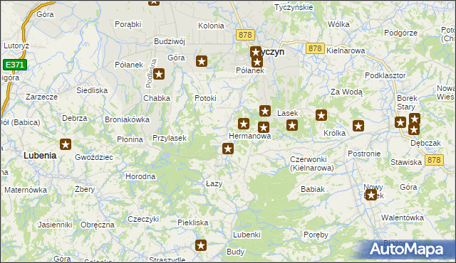 mapa Hermanowa, Hermanowa na mapie Targeo