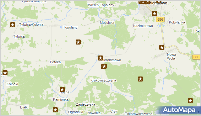 mapa Hieronimowo, Hieronimowo na mapie Targeo