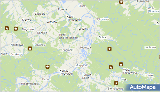 mapa Hłomcza, Hłomcza na mapie Targeo