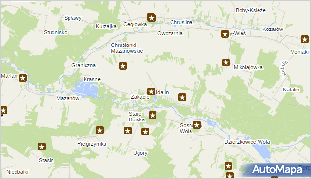 mapa Idalin, Idalin na mapie Targeo