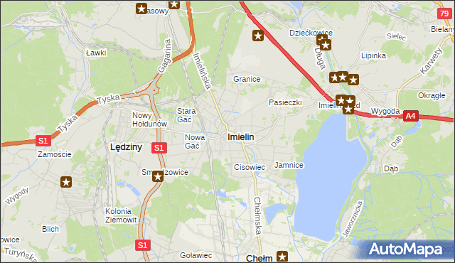 mapa Imielin, Imielin na mapie Targeo