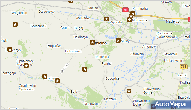 mapa Imielnica, Imielnica na mapie Targeo