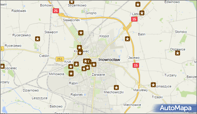 mapa Inowrocławia, Inowrocław na mapie Targeo