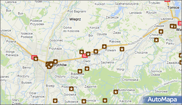 mapa Inwałd, Inwałd na mapie Targeo