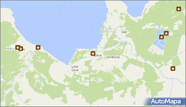 mapa Izbica gmina Główczyce, Izbica gmina Główczyce na mapie Targeo