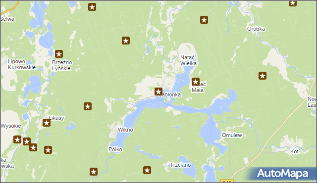 mapa Jabłonka gmina Nidzica, Jabłonka gmina Nidzica na mapie Targeo