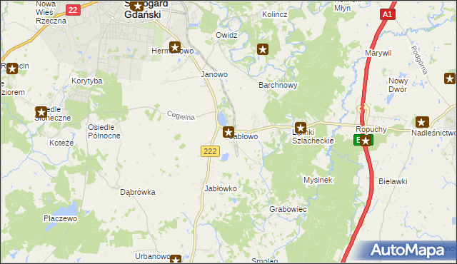mapa Jabłowo, Jabłowo na mapie Targeo