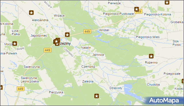 mapa Jamnice, Jamnice na mapie Targeo