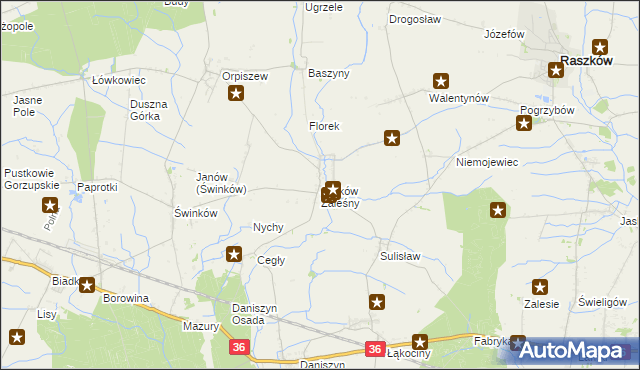 mapa Janków Zaleśny, Janków Zaleśny na mapie Targeo