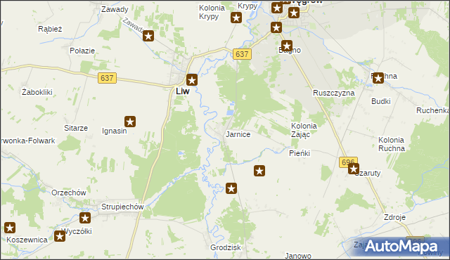 mapa Jarnice, Jarnice na mapie Targeo