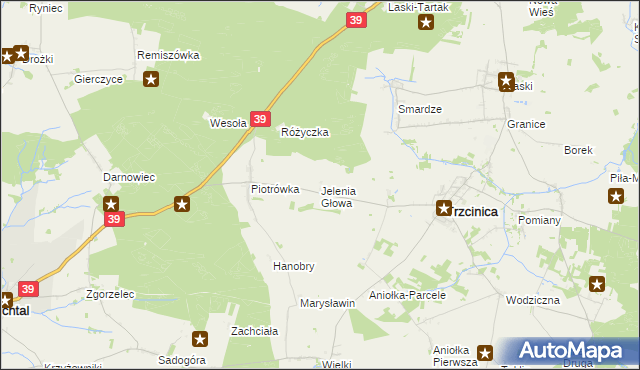 mapa Jelenia Głowa, Jelenia Głowa na mapie Targeo