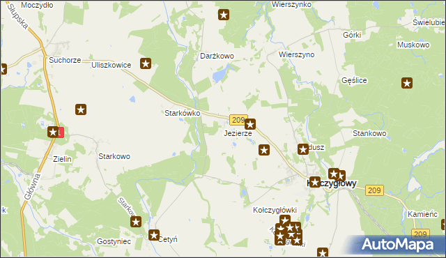 mapa Jezierze, Jezierze na mapie Targeo